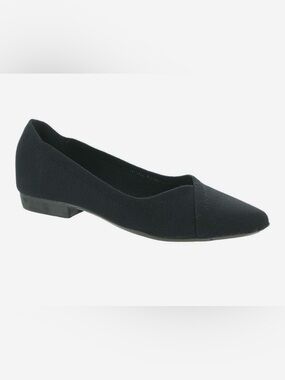 MIA Black Jennette Pointed Toe Knit Slip-On Ballet Flats
